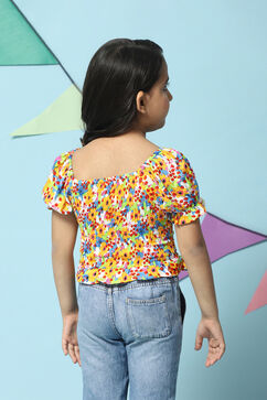 Yellow Rayon Short Top image number 4